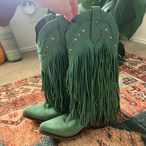 Teal western boot